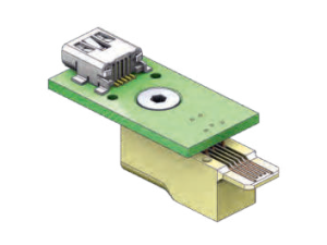 USB-Mini Type B (with PCB adapter and socket)